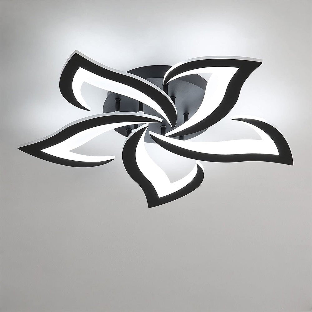 Lampada da soffitto in ferro con motivo floreale, illuminazione LED, diametro 12 pollici