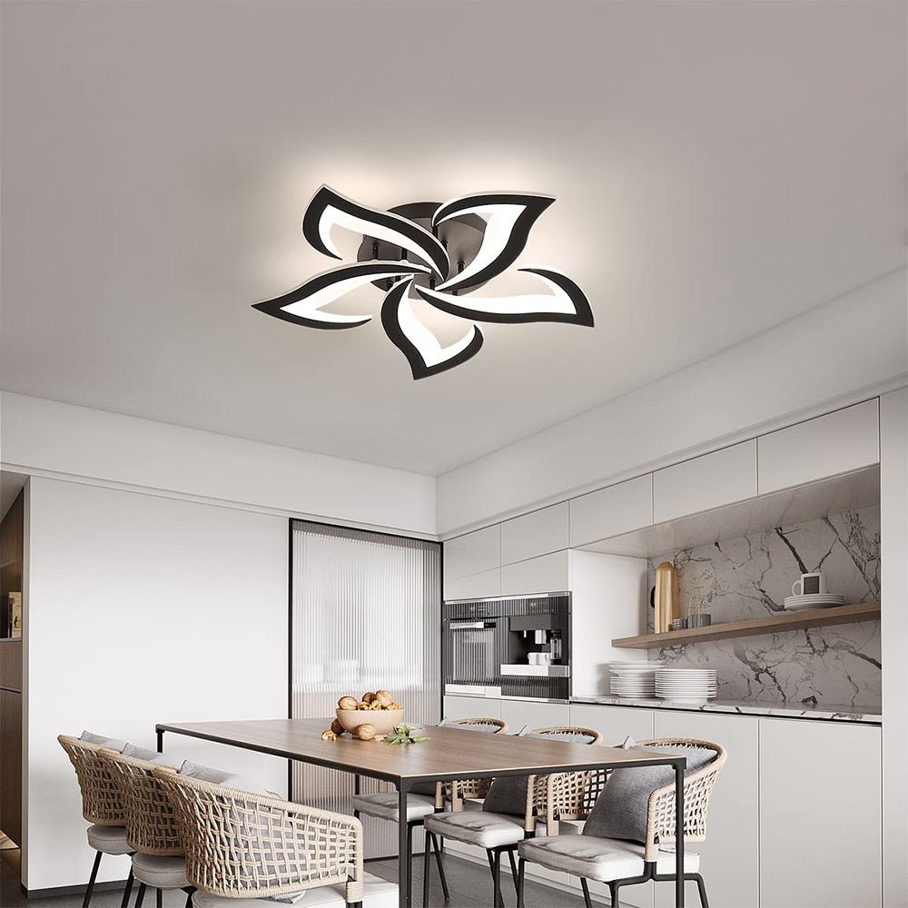 Lampada da soffitto in ferro con motivo floreale, illuminazione LED, diametro 12 pollici
