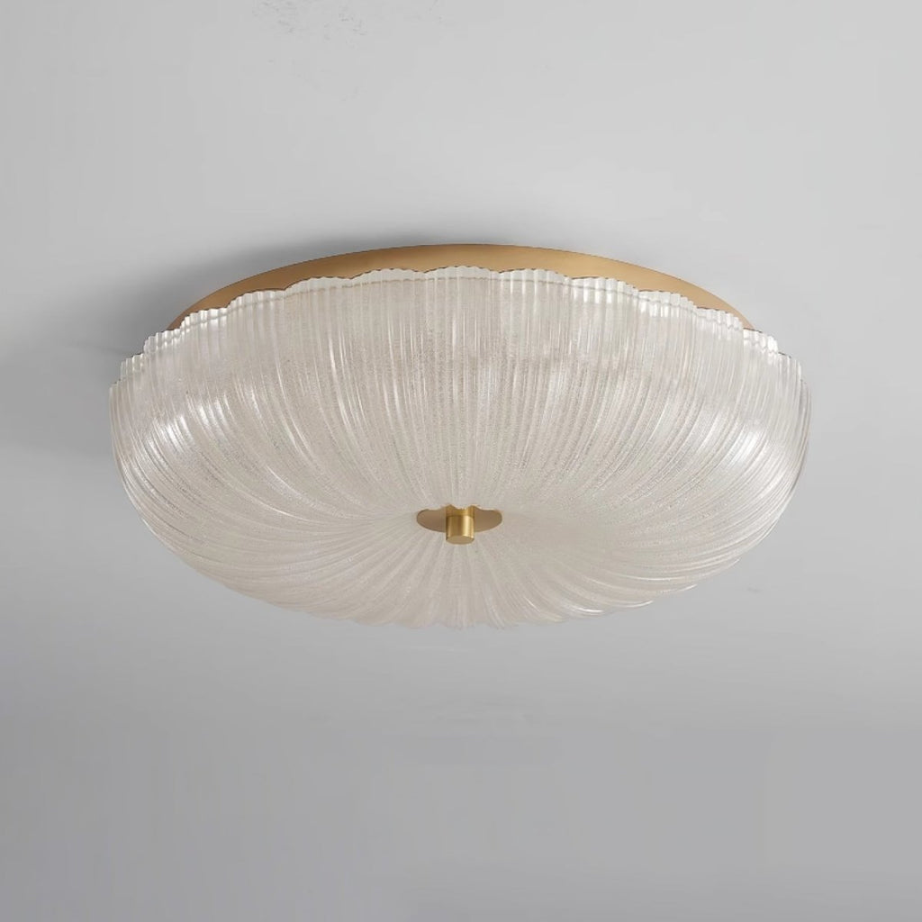 Loftlampe med tekstureret glasskærm, indbygget, 12 tommer