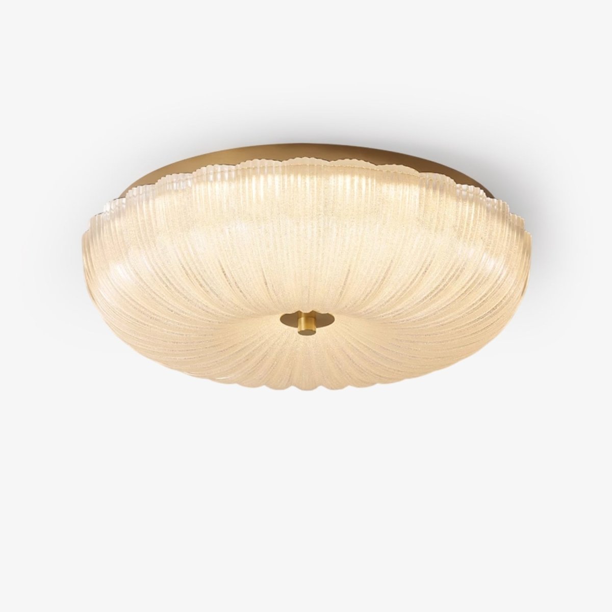 Loftlampe med tekstureret glasskærm, indbygget, 12 tommer
