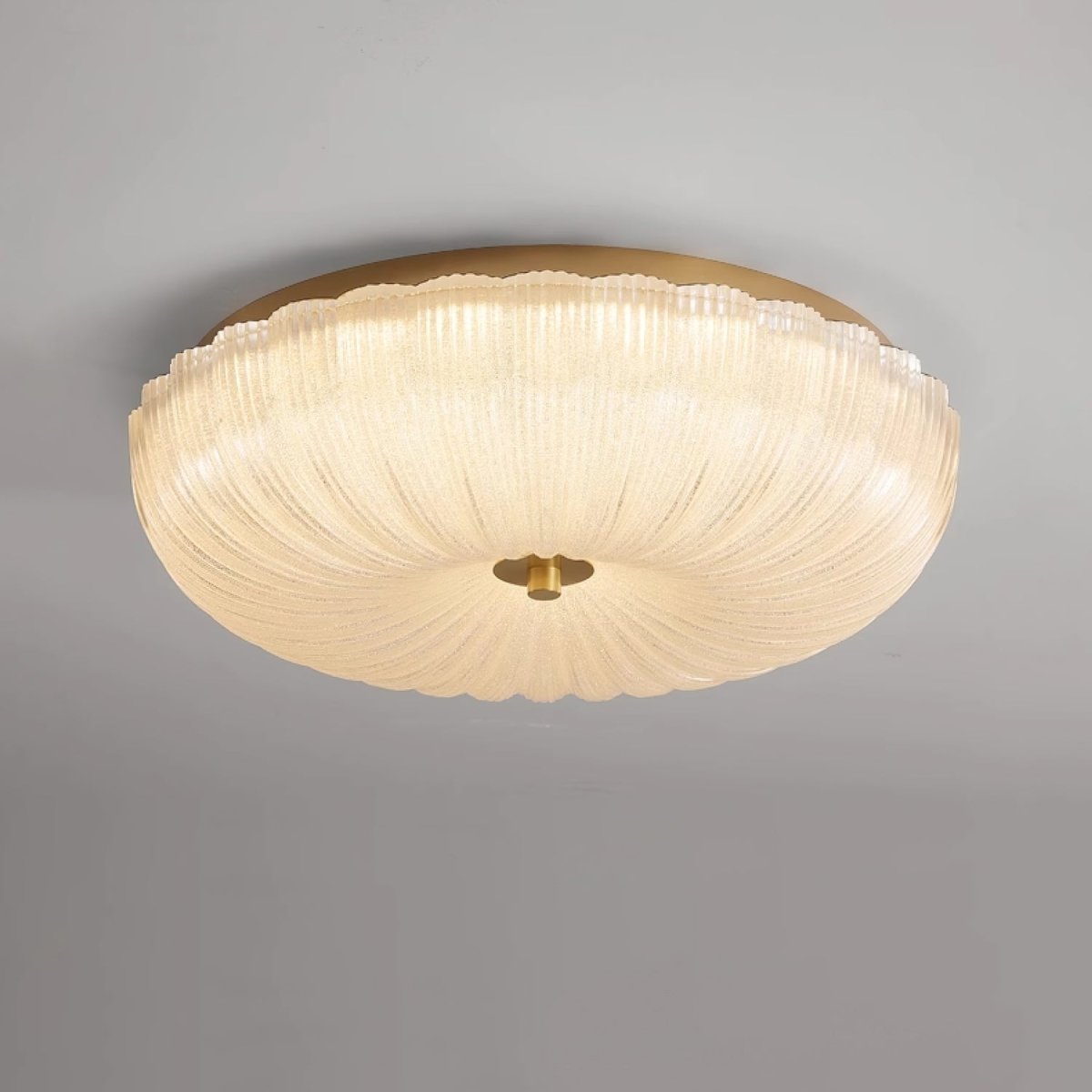 Loftlampe med tekstureret glasskærm, indbygget, 12 tommer