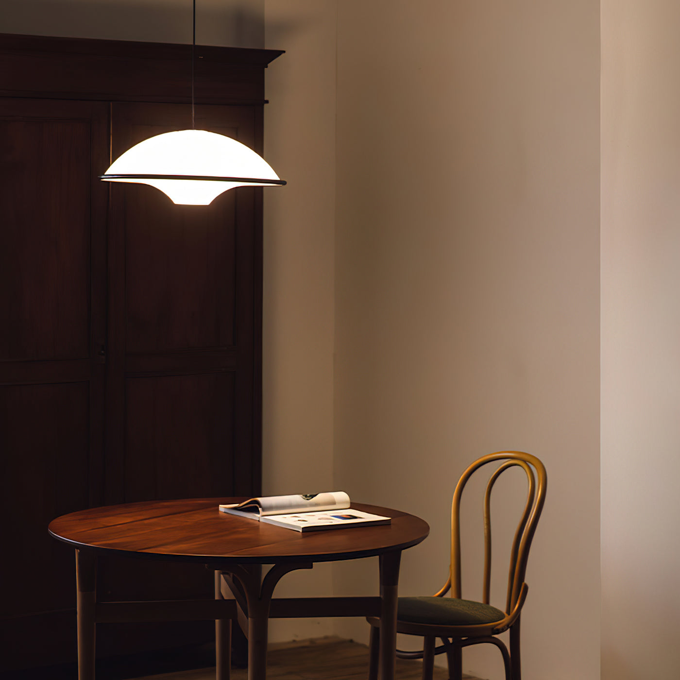 Novara | Minimalistisk UFO pendellampe med svart kant