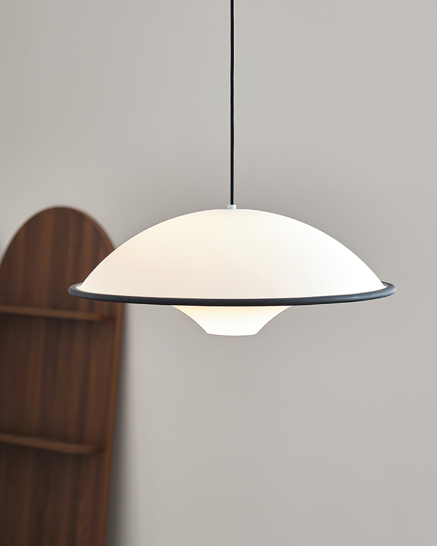 Novara | Minimalistisk UFO pendellampe med svart kant