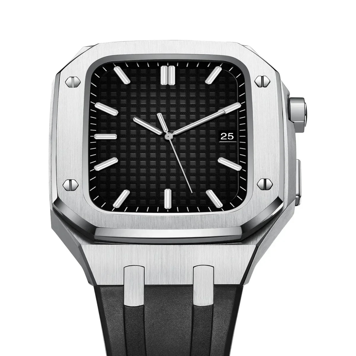 AP9009 silikonearmbånd 316L rustfrit stålhus retrofit-sæt til Apple Watch