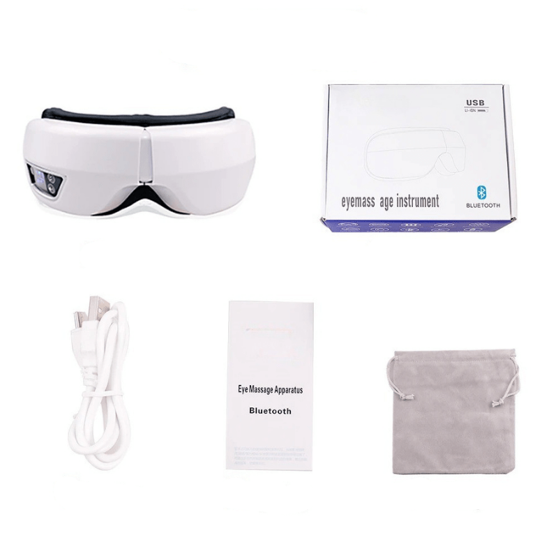 Massaggiatore per occhi LumaNova Smart 6D per occhi stanchi con pressione d'aria, calore e Bluetooth