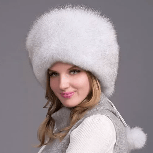 Aurora Luxe Real Fur Winter Hat For Women With Ear Protectors