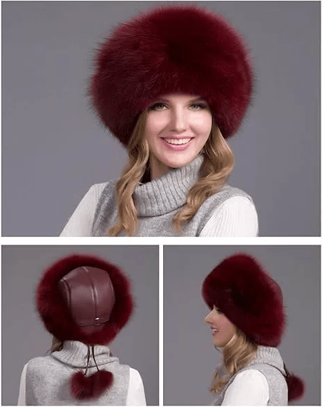 Aurora Luxe Real Fur Winter Hat For Women With Ear Protectors