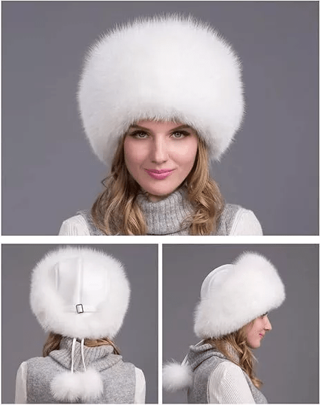 Aurora Luxe Real Fur Winter Hat For Women With Ear Protectors