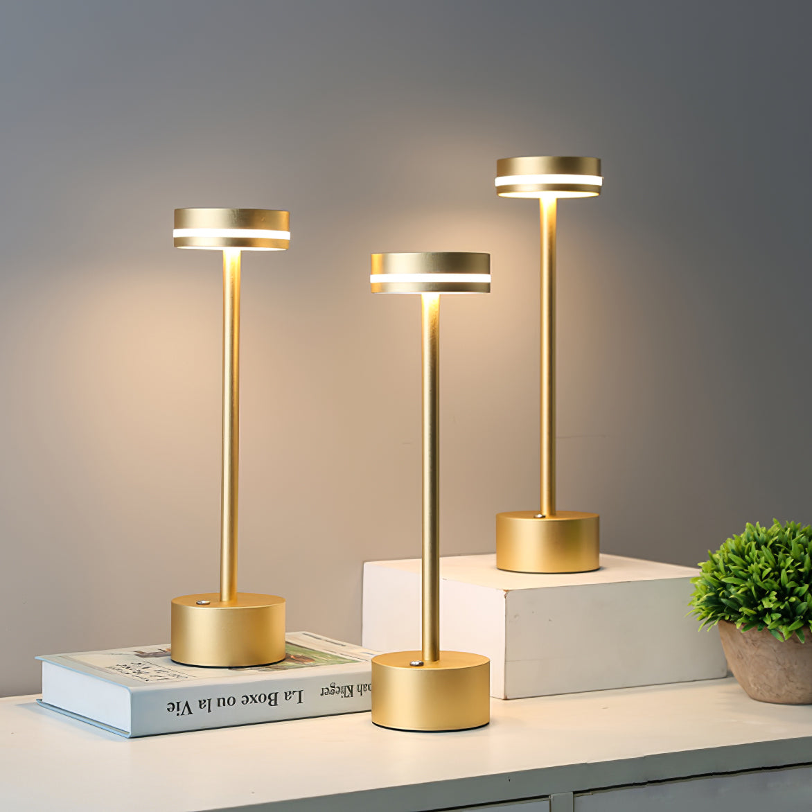 LumaFable | Candeeiro de Mesa LED Recarregável por USB, Brilho Quente