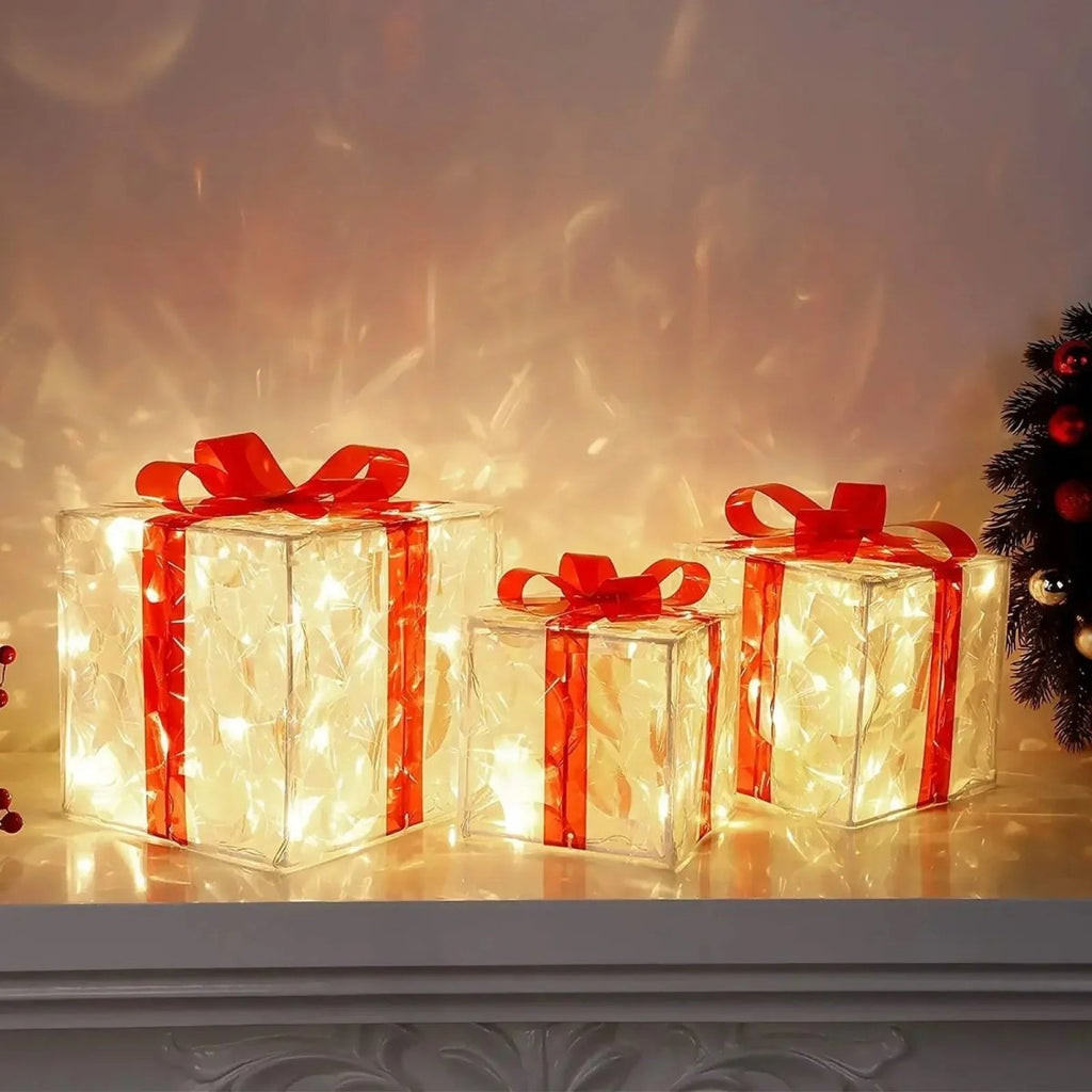 LumaCraft Luminous Christmas Gift Box With 100 LED Lights For Home Decor Lovers