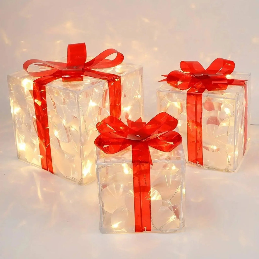 LumaCraft Luminous Christmas Gift Box With 100 LED Lights For Home Decor Lovers