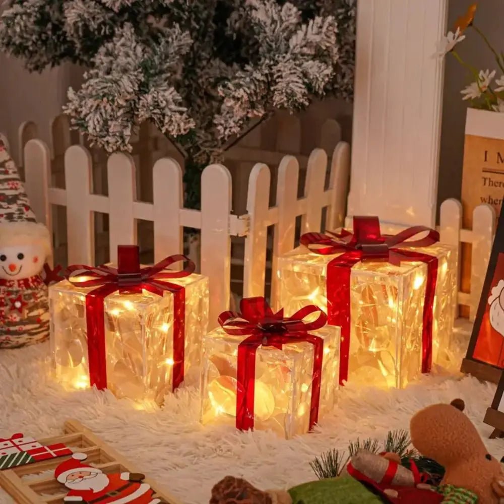 LumaCraft Luminous Christmas Gift Box With 100 LED Lights For Home Decor Lovers
