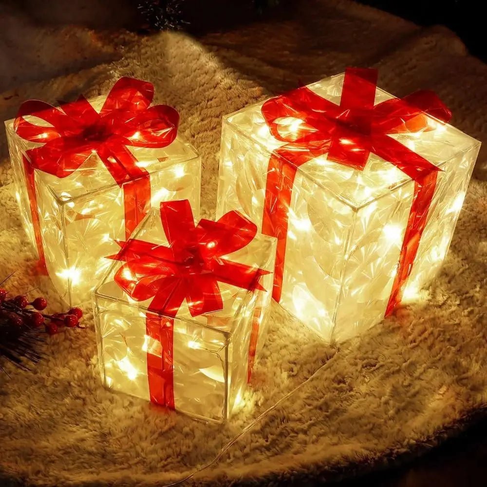LumaCraft Luminous Christmas Gift Box With 100 LED Lights For Home Decor Lovers