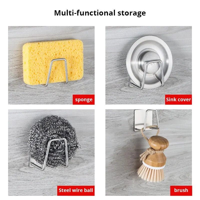 StellarNest Edelstahl-Schwammhalter Platzsparender Spülenorganizer