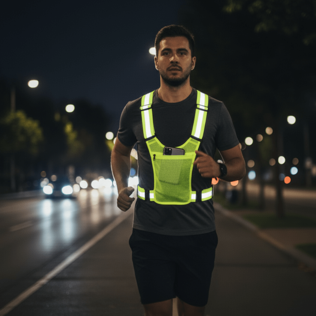 LumenTrail Reflective Running And Cycling Safety Vest With Large Pocket