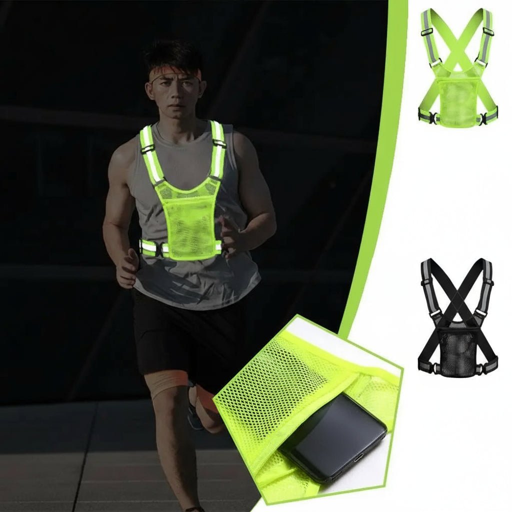 LumenTrail Reflective Running And Cycling Safety Vest With Large Pocket