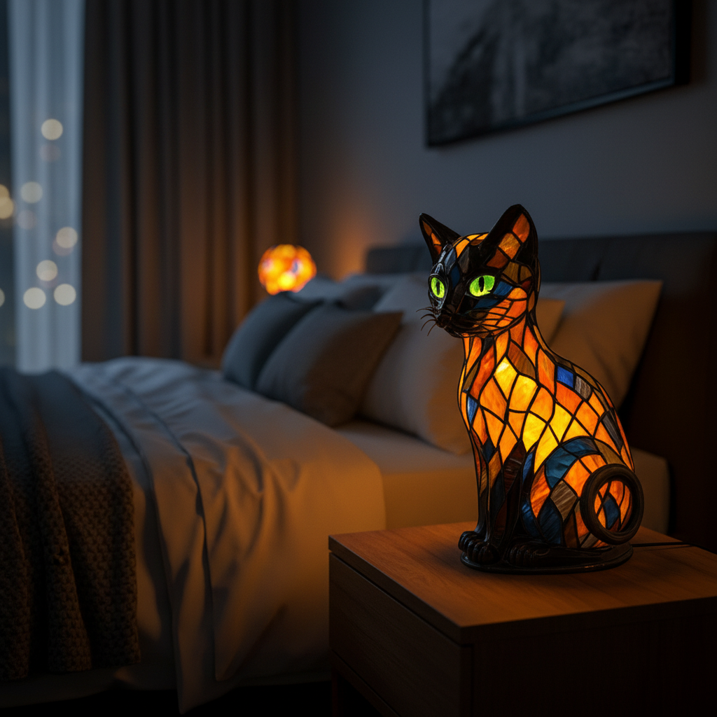 LUXICAT LED Kedi Lambası Sıcak ve Rahat Bir Yatak Odası veya Oturma Alanı İçin