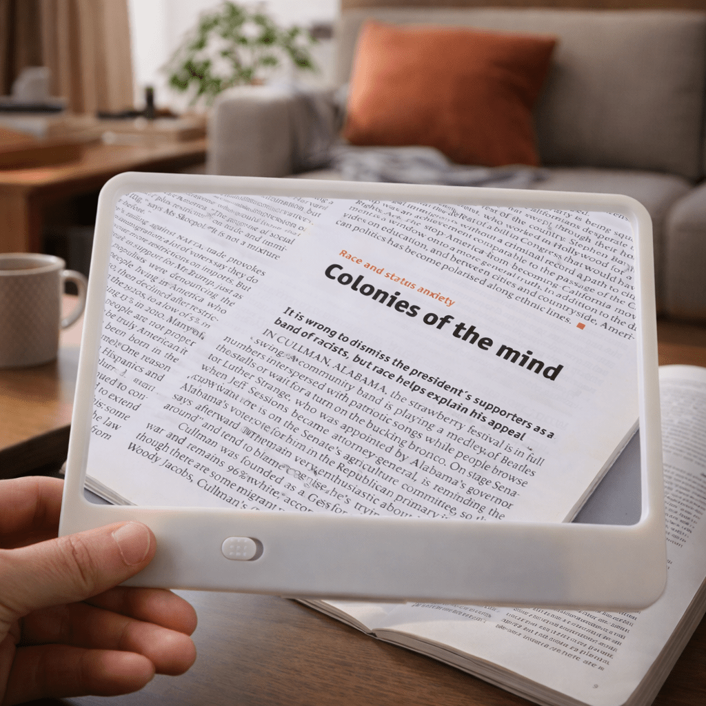 3x LED Reading Magnifier for Whole Page Viewing, Bright Easier Reading for Seniors