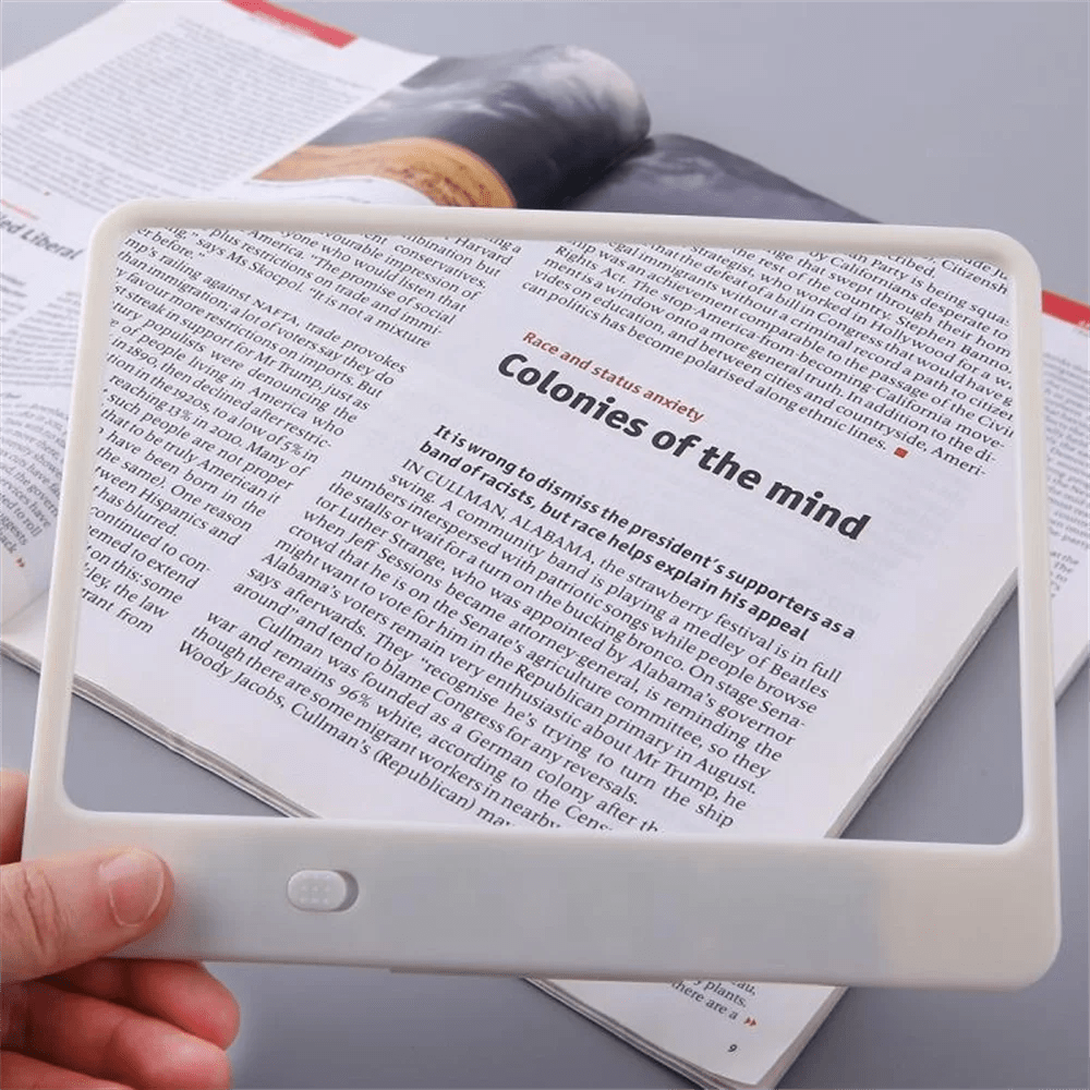 3x LED Reading Magnifier for Whole Page Viewing, Bright Easier Reading for Seniors