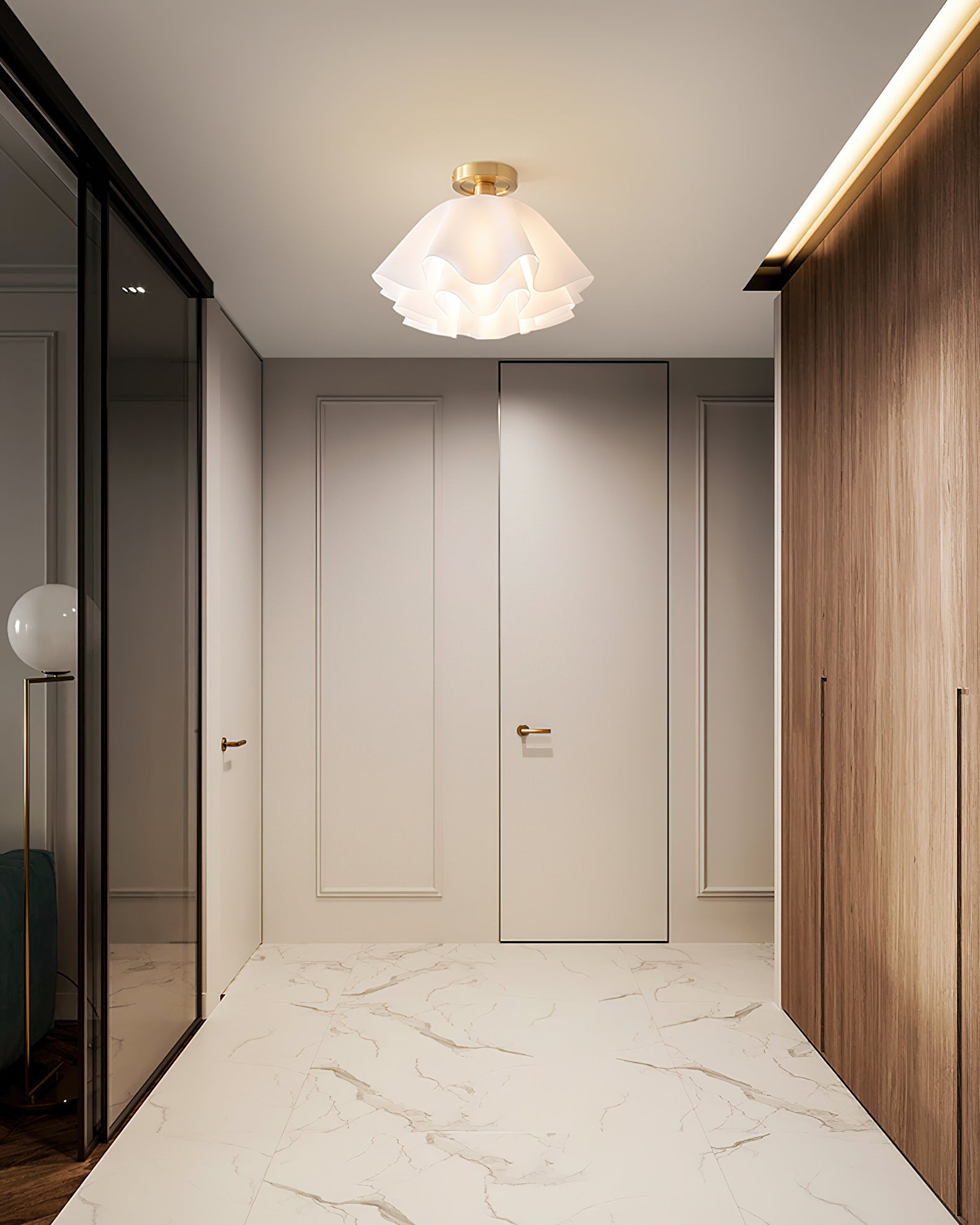 Sorvella Brettet Taklampe med Kobberbase, Moderne