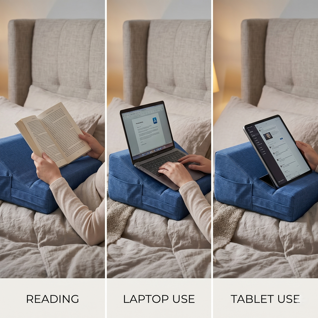 Adjustable Bed Pillow For Comfortable Viewing And Relaxation