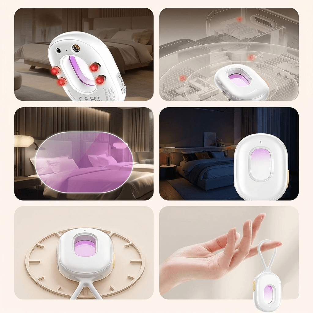 SPYSHIELD Taşınabilir Alarm Dedektörü 3D Sensör ve LED Fener ile