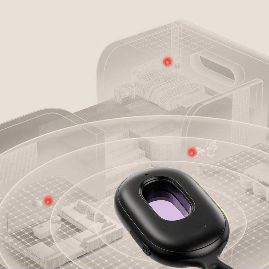 SPYSHIELD Taşınabilir Alarm Dedektörü 3D Sensör ve LED Fener ile