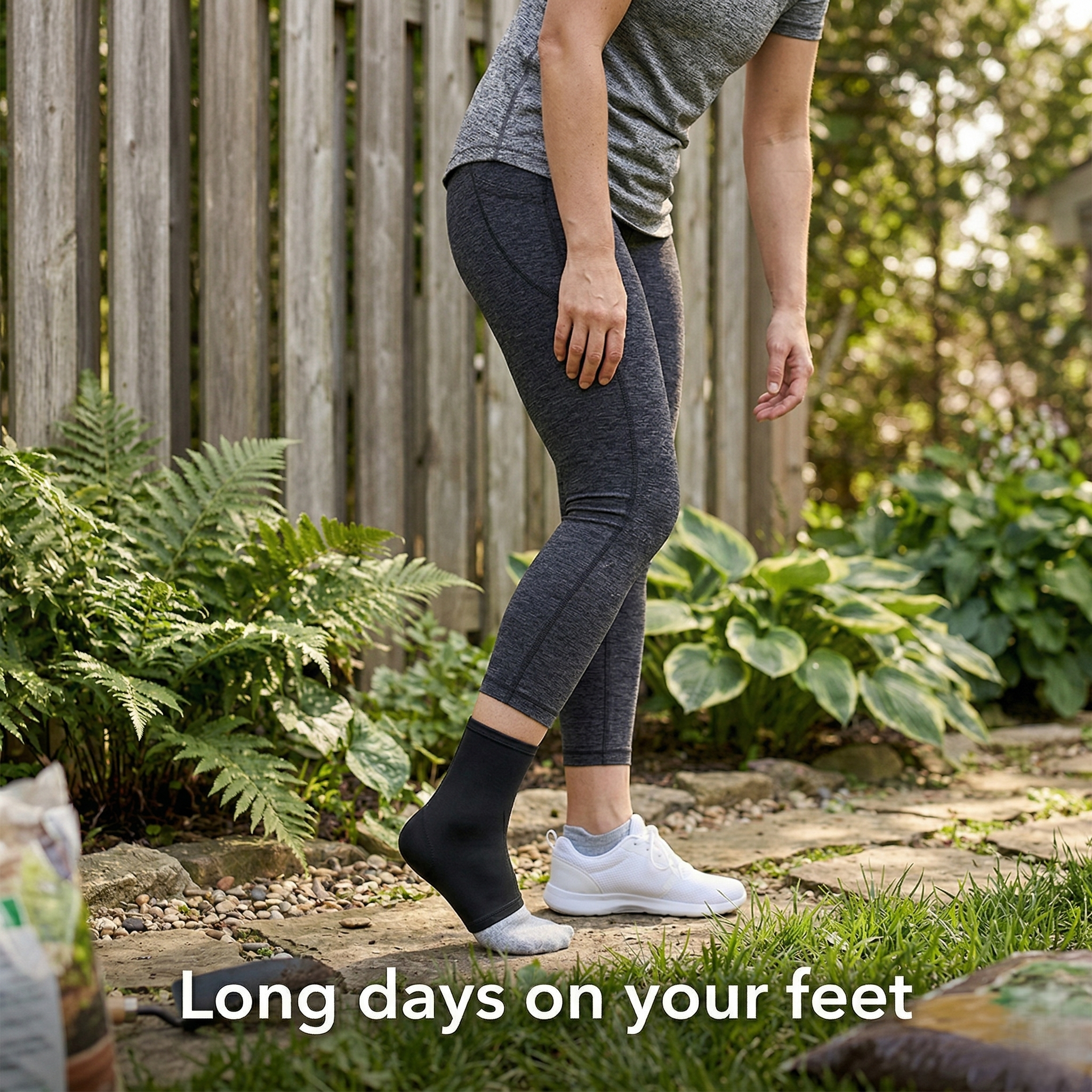 Cooling Ankle Sleeve With Flexible Support And Reusable Gel Insert