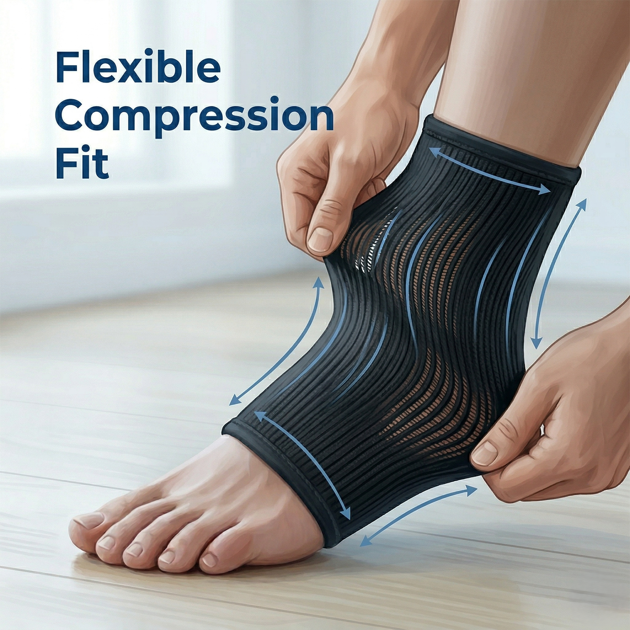 Cooling Ankle Sleeve With Flexible Support And Reusable Gel Insert