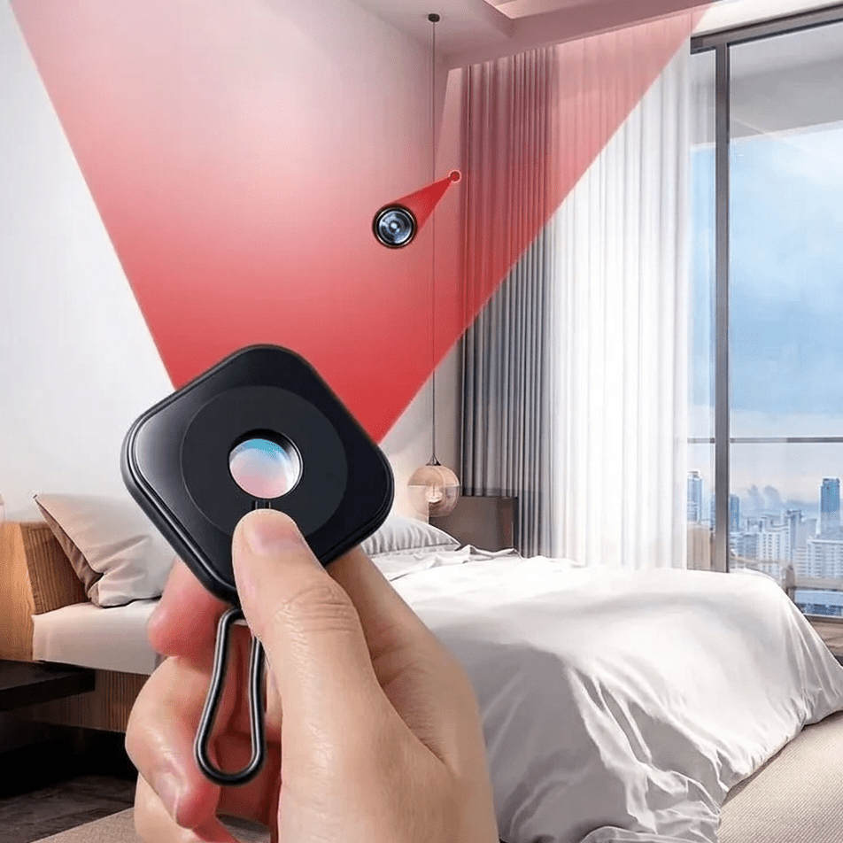 SPYSHIELD Taşınabilir Alarm Dedektörü 3D Sensör ve LED Fener ile