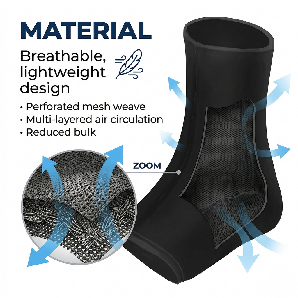 Cooling Ankle Sleeve With Flexible Support And Reusable Gel Insert