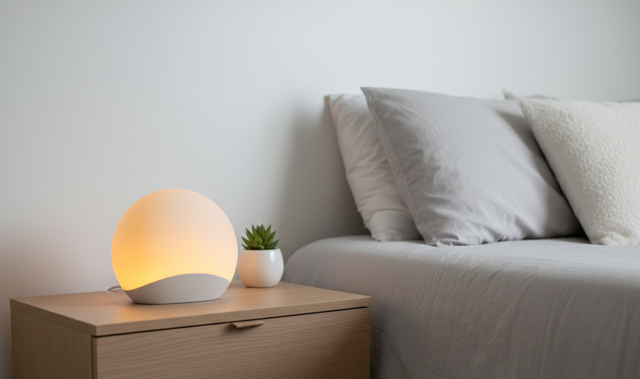 Sonnenaufgangs-Wecklampe mit sanftem, allmählichem Aufwachen für einen ruhigeren Morgen