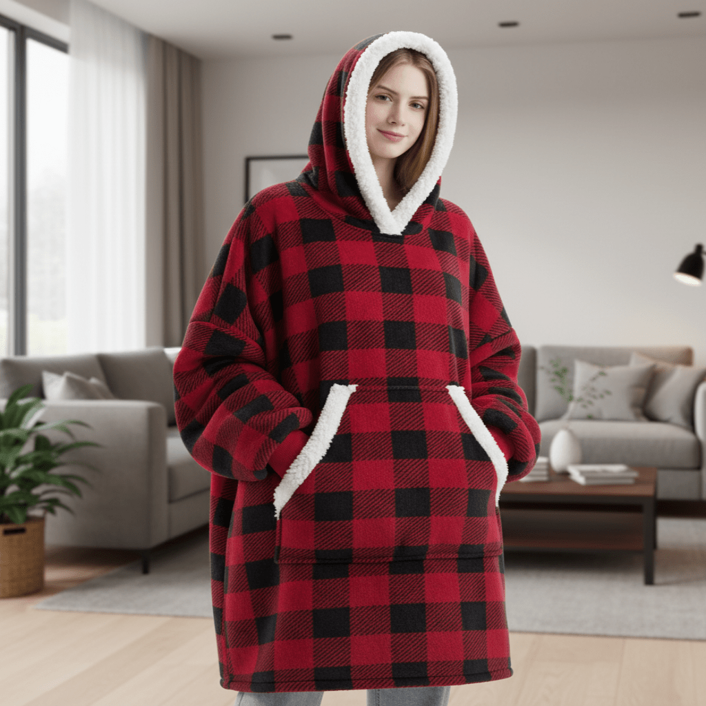 CozyNest Fleece Hettekåpepledd for Ultimat Komfort og Varme på Koselige Kvelder