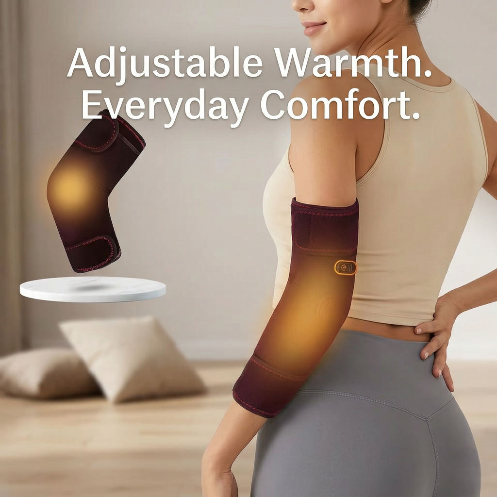 Elbow Sleeve With Heated Compression Adjustable Warmth And Massage