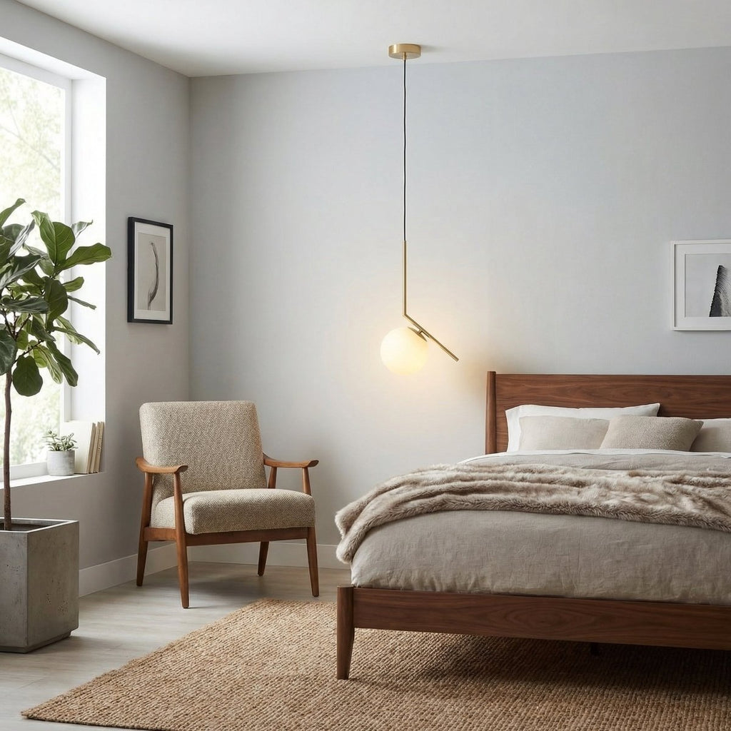 Nordic Style Glass Pendant Lamp With 12-Inch Diameter