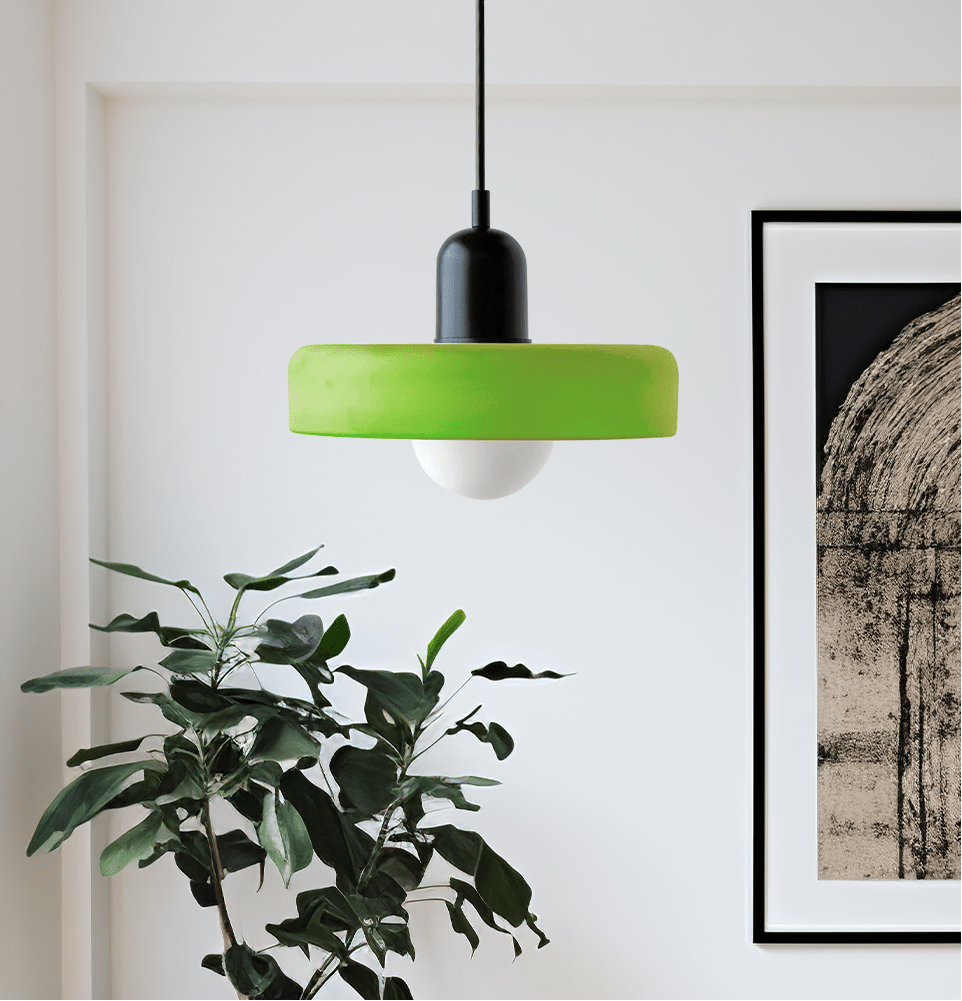 Vertikale Stielglas-Pendelleuchte zur Deckenmontage