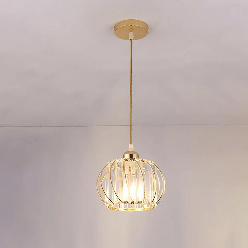 Lampa wisząca z metalowym stelażem i kulistym kloszem szklanym 12 cali