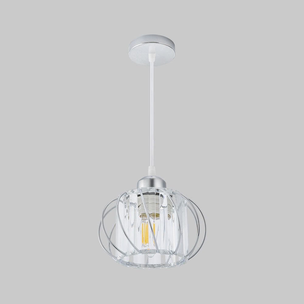 Lampa wisząca z metalowym stelażem i kulistym kloszem szklanym 12 cali