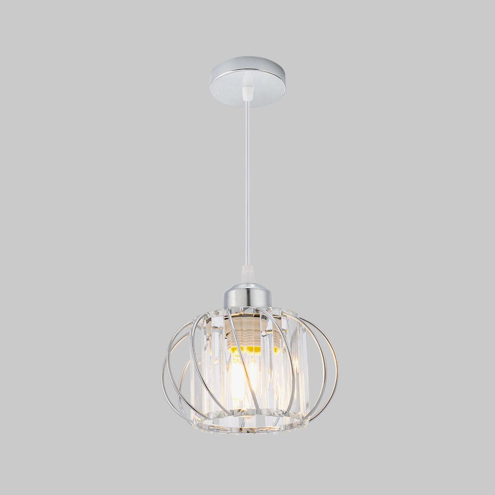 Lampa wisząca z metalowym stelażem i kulistym kloszem szklanym 12 cali