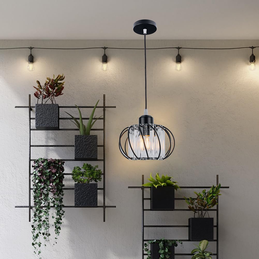 Lampa wisząca z metalowym stelażem i kulistym kloszem szklanym 12 cali