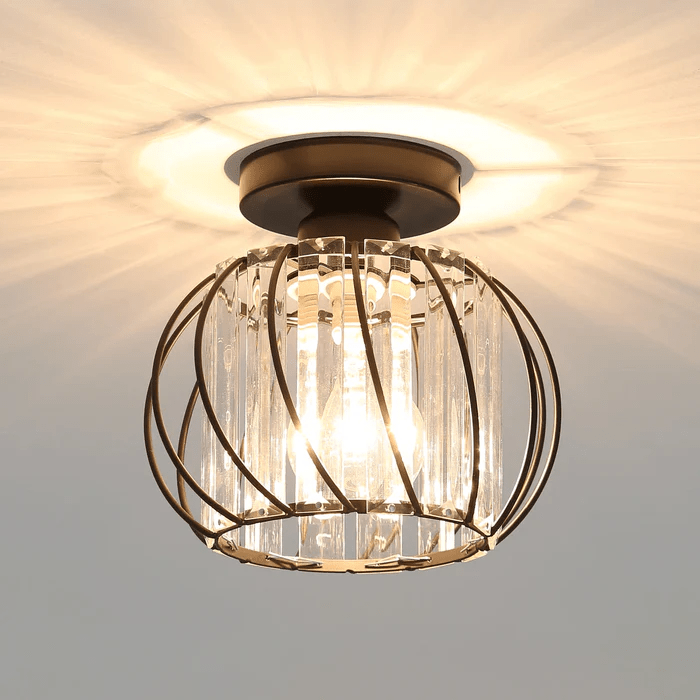 Lampa wisząca z metalowym stelażem i kulistym kloszem szklanym 12 cali
