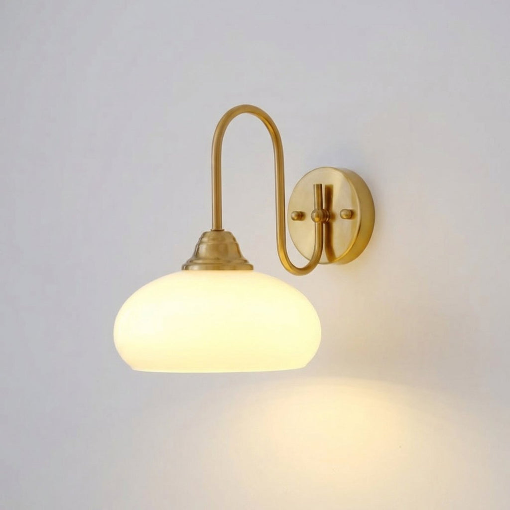 Vegglampe i kremfarget glass, moderne design, 12 x 8 tommer