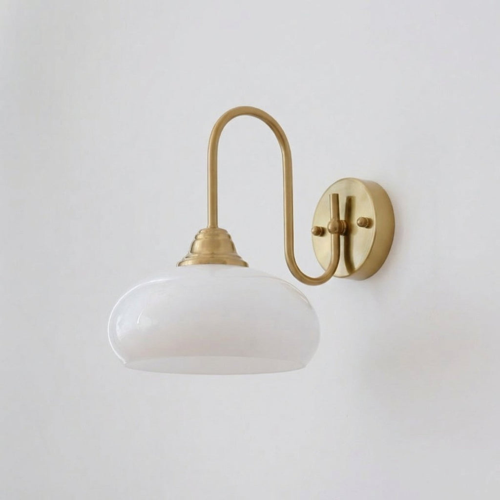 Vegglampe i kremfarget glass, moderne design, 12 x 8 tommer