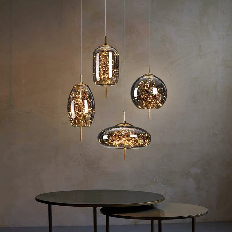 Glass LED hengelampe | Nordisk luksusdesign for spisestue eller stue