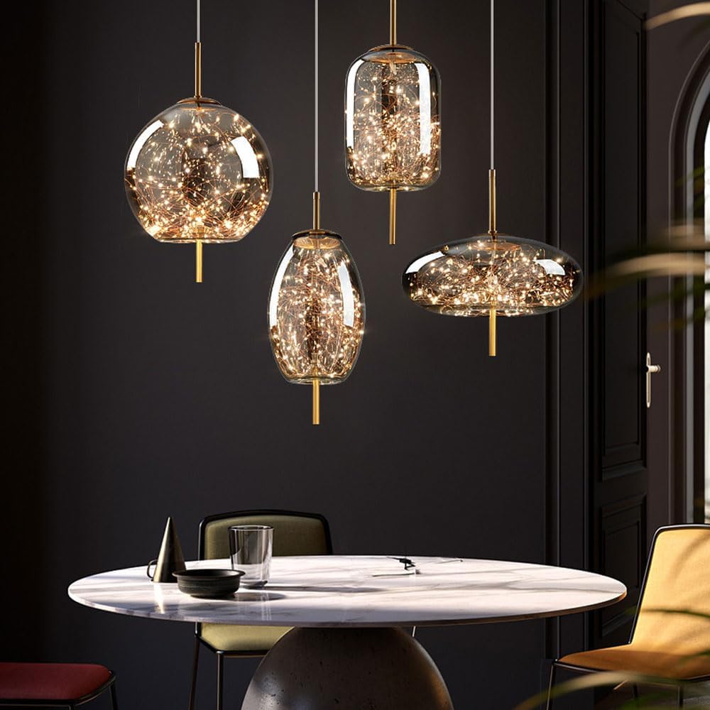 Glass LED hengelampe | Nordisk luksusdesign for spisestue eller stue