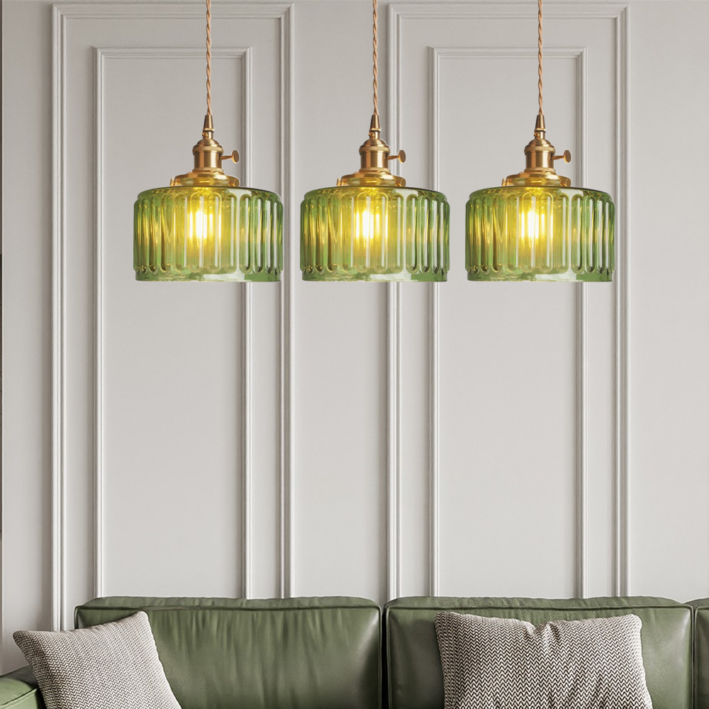 Glasspendel til spisestue | Elegant riflet design