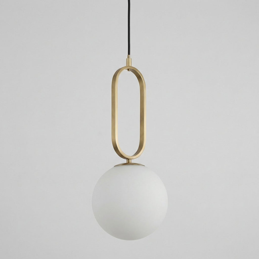 Lampada a sospensione sfera in vetro dorato, design moderno, diametro 12 pollici