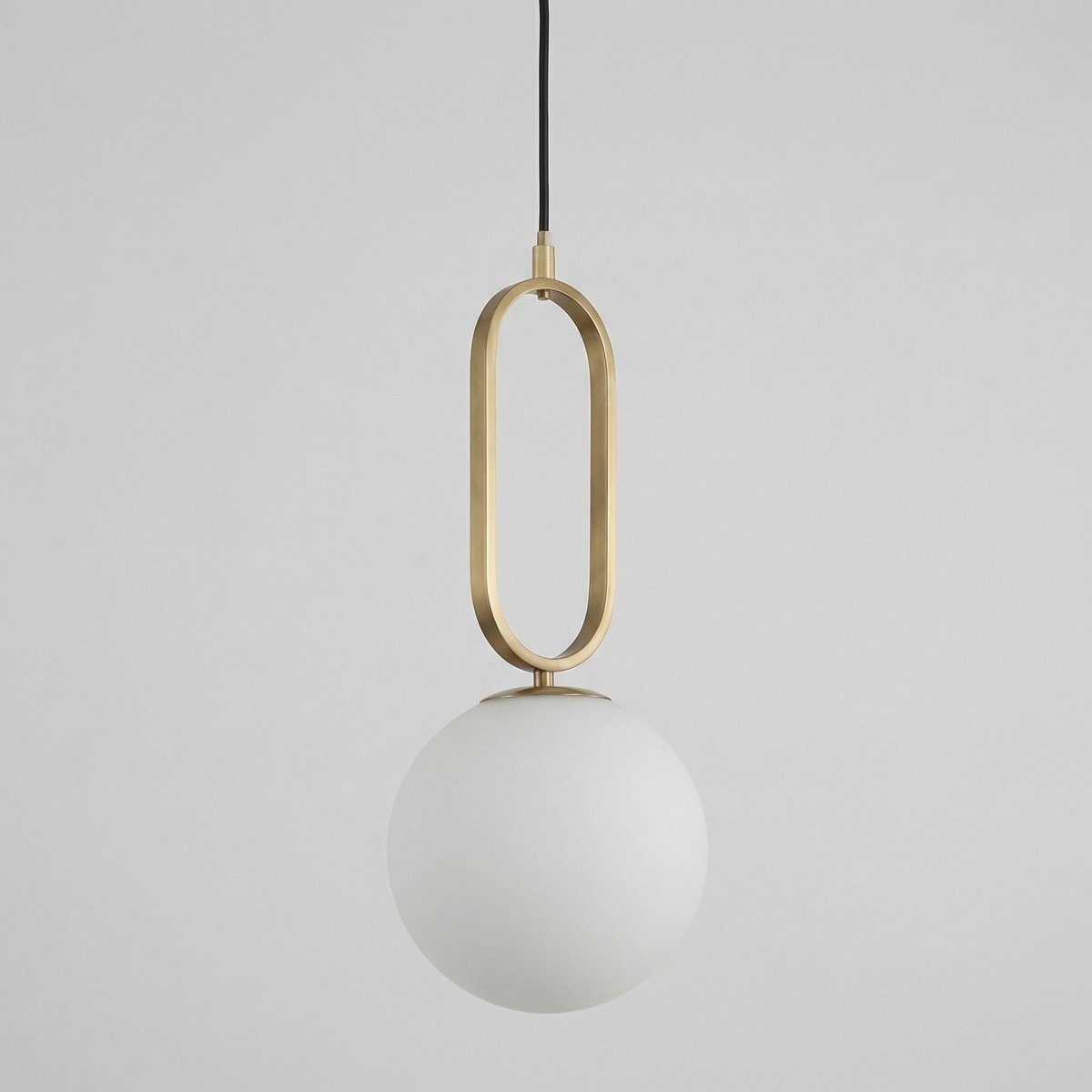 Lampada a sospensione sfera in vetro dorato, design moderno, diametro 12 pollici