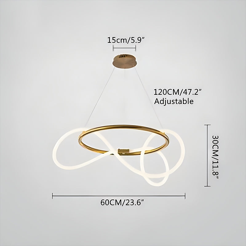 Moderne lang slange LED pendel til spisestue - Orntli