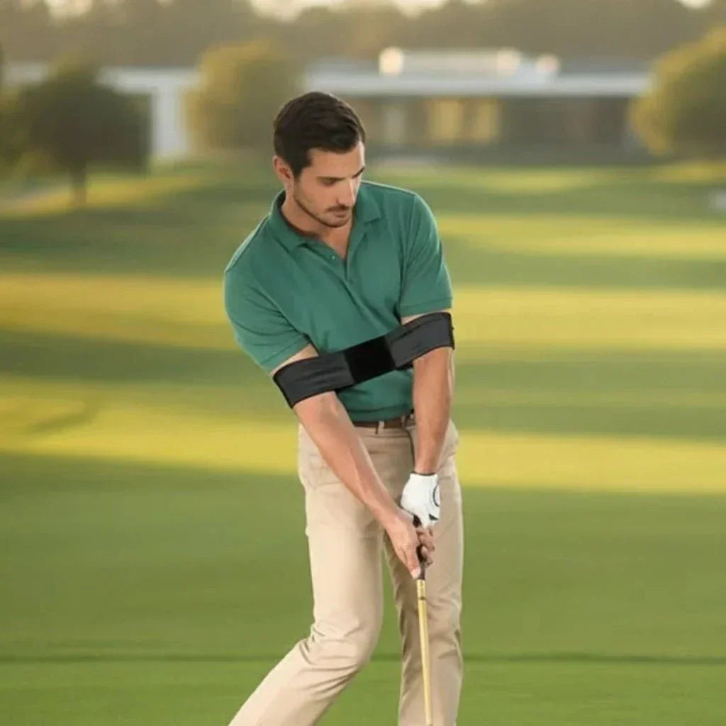 Entrenador elástico FlexSwing para el swing de golf, guía del brazo y postura